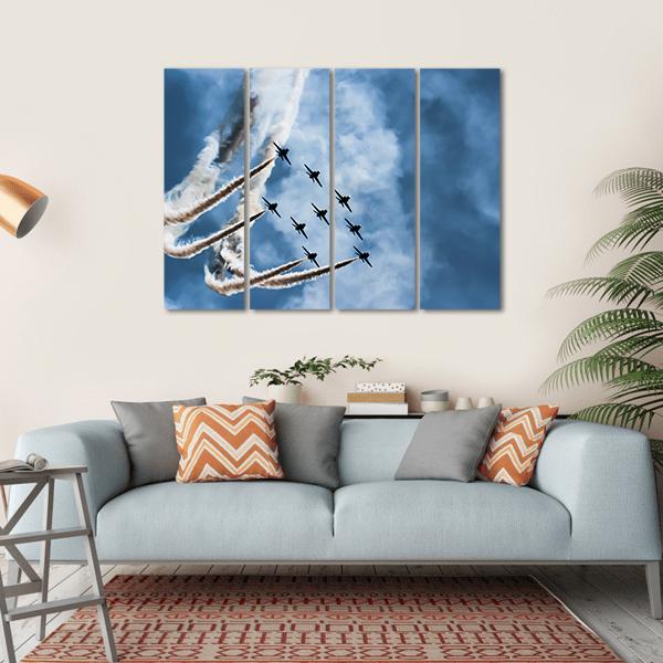 Sky Fighters Airshow Canvas Wall Art-4 Horizontal-Gallery Wrap-34" x 24"-Tiaracle