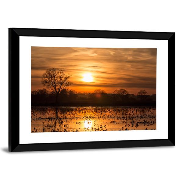 Sky Over Sea At Sunset Canvas Wall Art-3 Horizontal-Gallery Wrap-25" x 16"-Tiaracle