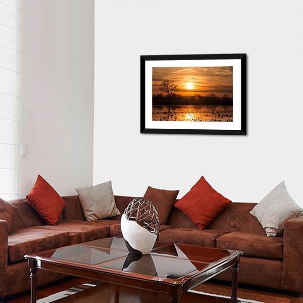 Sky Over Sea At Sunset Canvas Wall Art-3 Horizontal-Gallery Wrap-25" x 16"-Tiaracle