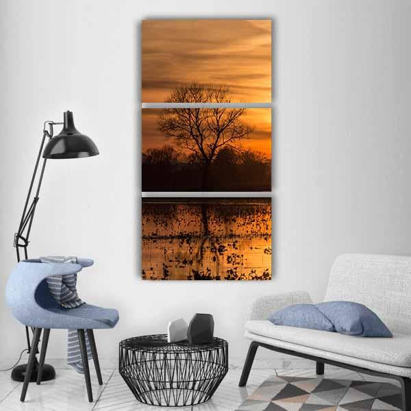 Sky Over Sea At Sunset Vertical Canvas Wall Art-3 Vertical-Gallery Wrap-12" x 25"-Tiaracle