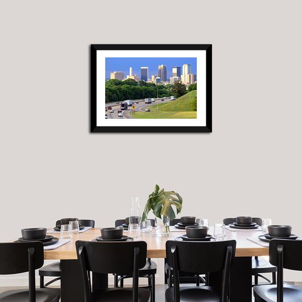 Skyline Of Alabama Canvas Wall Art-1 Piece-Framed Print-20" x 16"-Tiaracle