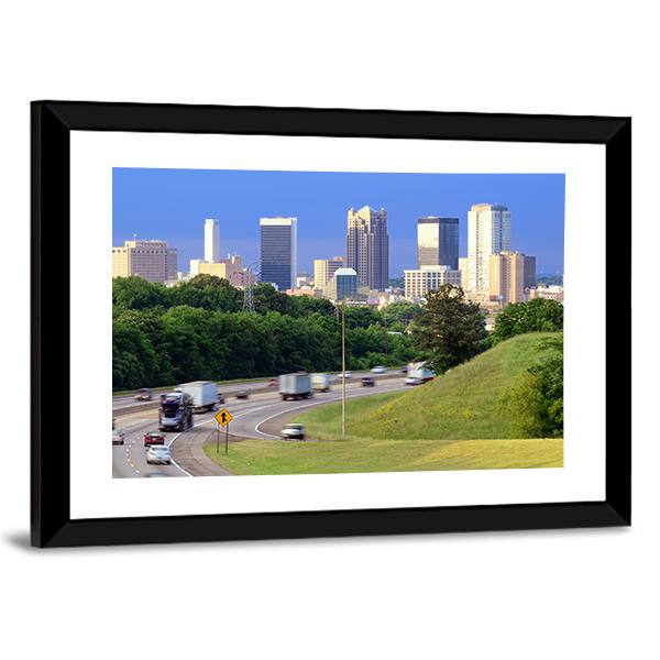 Skyline Of Alabama Panoramic Canvas Wall Art-1 Piece-36" x 12"-Tiaracle