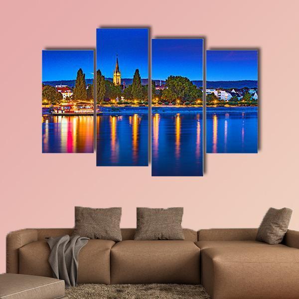 Skyline Of Bonn In Germany Canvas Wall Art-4 Pop-Gallery Wrap-50" x 32"-Tiaracle
