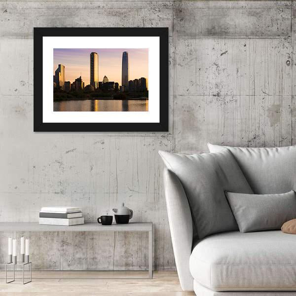 Skyline Of Buildings At Las Condes District Canvas Wall Art-3 Horizontal-Gallery Wrap-25" x 16"-Tiaracle