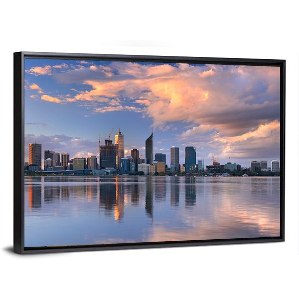 Skyline Of Perth Canvas Wall Art-3 Horizontal-Gallery Wrap-25" x 16"-Tiaracle