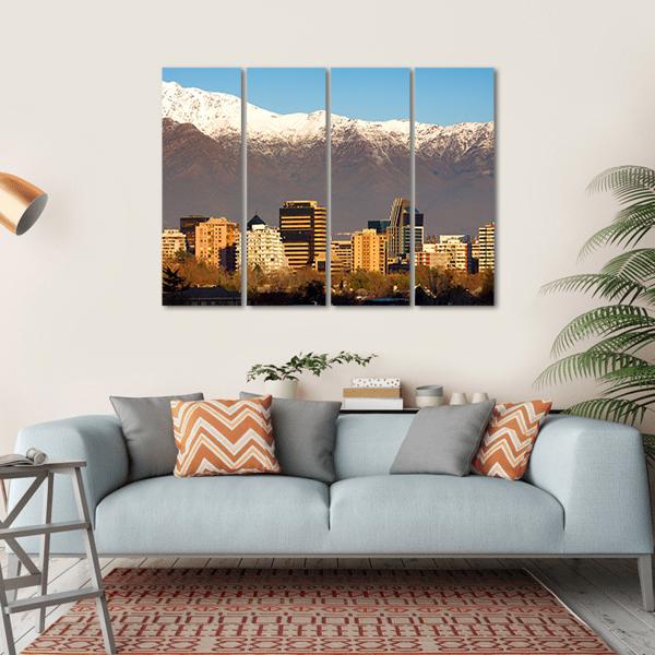 Skyline Of Providencia District In Santiago De Chile Canvas Wall Art-4 Horizontal-Gallery Wrap-34" x 24"-Tiaracle