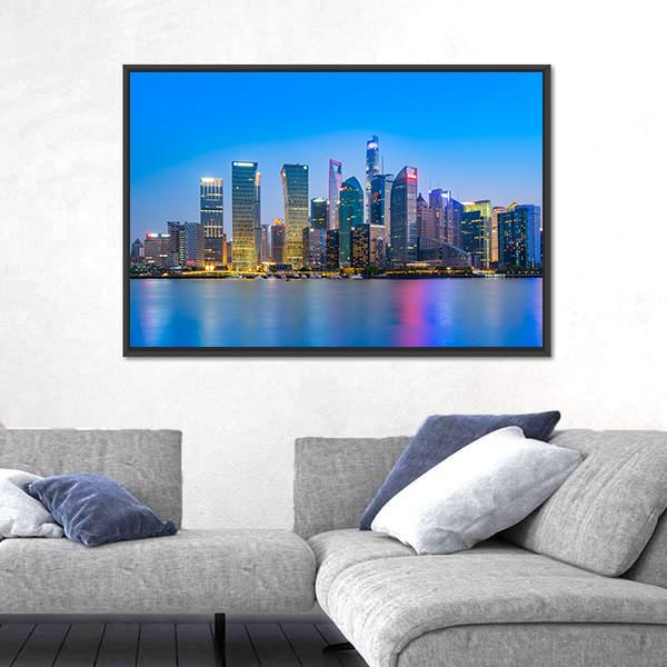 Skyscrapers In Shanghai Financial District Canvas Wall Art-3 Horizontal-Gallery Wrap-25" x 16"-Tiaracle