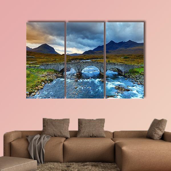 Sligachan Glen With Marsco Mountain Canvas Wall Art-3 Horizontal-Gallery Wrap-37" x 24"-Tiaracle