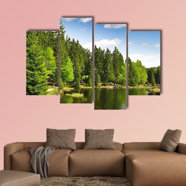 Small Arber Lake Canvas Wall Art-4 Pop-Gallery Wrap-50" x 32"-Tiaracle