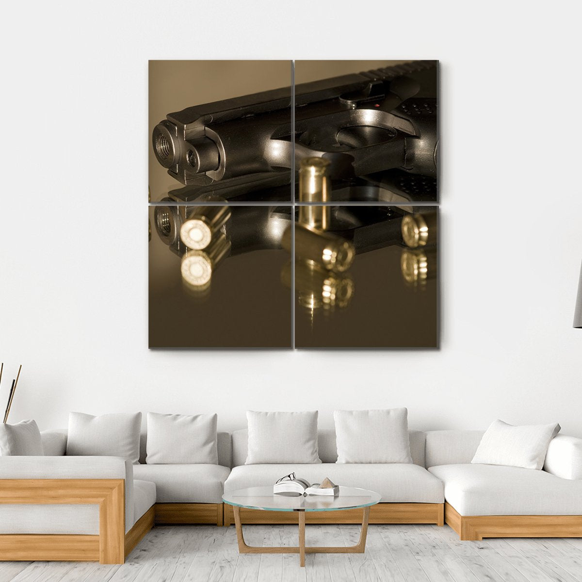 Small Gas Pistols For Self Defense Canvas Wall Art-4 Square-Gallery Wrap-17" x 17"-Tiaracle