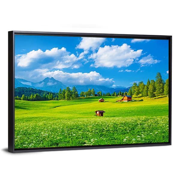 Small Houses In Seefeld Canvas Wall Art-3 Horizontal-Gallery Wrap-25" x 16"-Tiaracle
