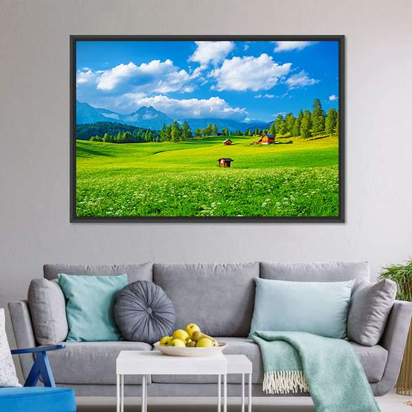 Small Houses In Seefeld Canvas Wall Art-3 Horizontal-Gallery Wrap-25" x 16"-Tiaracle