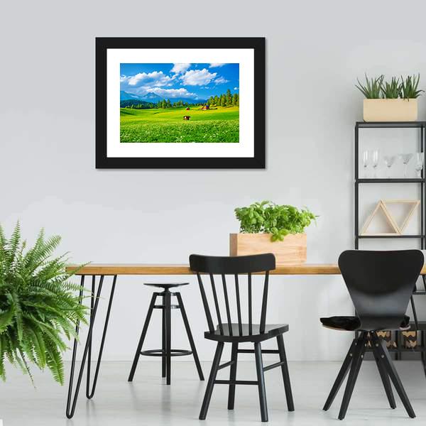 Small Houses In Seefeld Canvas Wall Art-3 Horizontal-Gallery Wrap-25" x 16"-Tiaracle