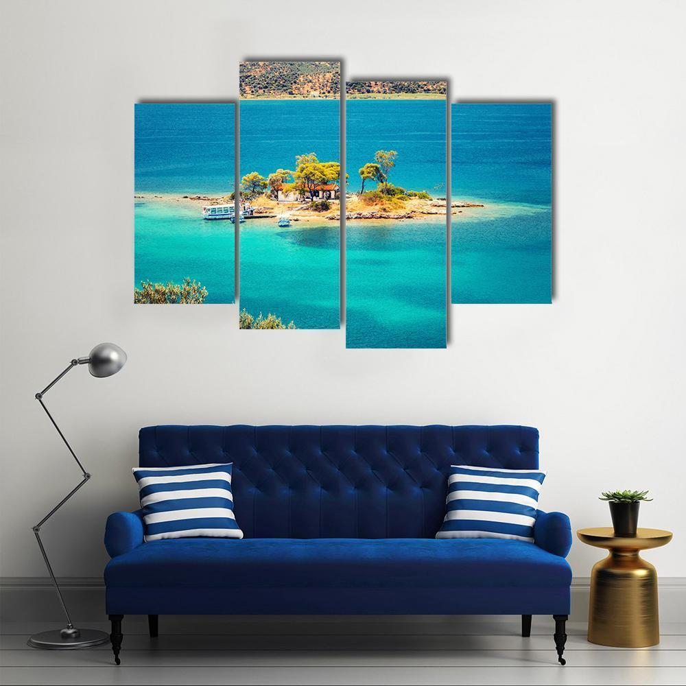 Small Island In Aegean Sea Canvas Wall Art-4 Pop-Gallery Wrap-50" x 32"-Tiaracle
