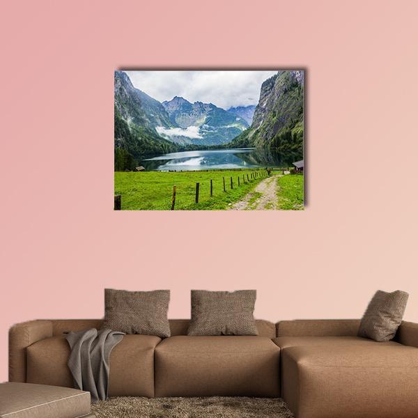 Small Restaurant In The Mountains Canvas Wall Art-1 Piece-Gallery Wrap-48" x 32"-Tiaracle