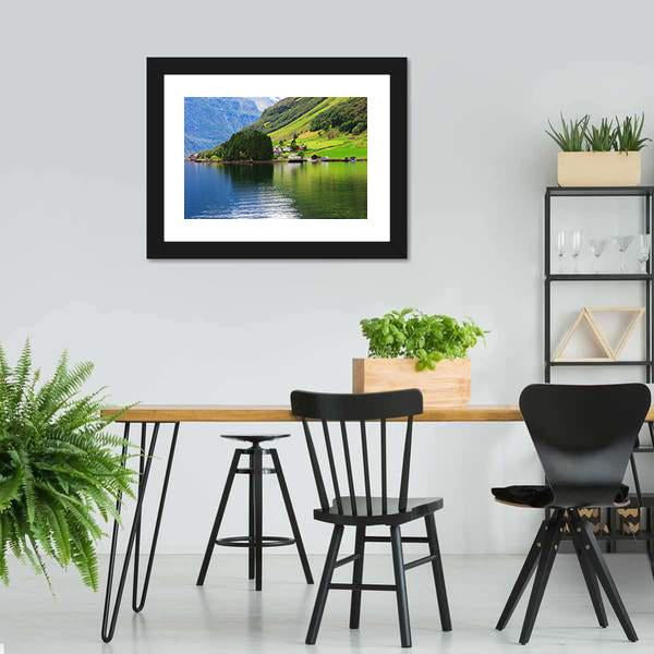 Small Town Near Lake Canvas Wall Art-3 Horizontal-Gallery Wrap-25" x 16"-Tiaracle