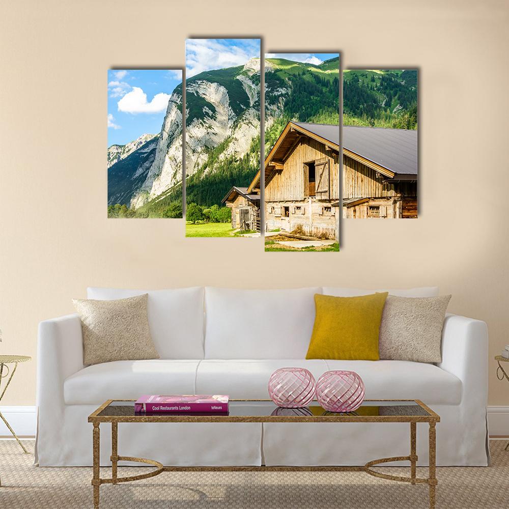 Small Valley Engalm Canvas Wall Art-4 Pop-Gallery Wrap-50" x 32"-Tiaracle