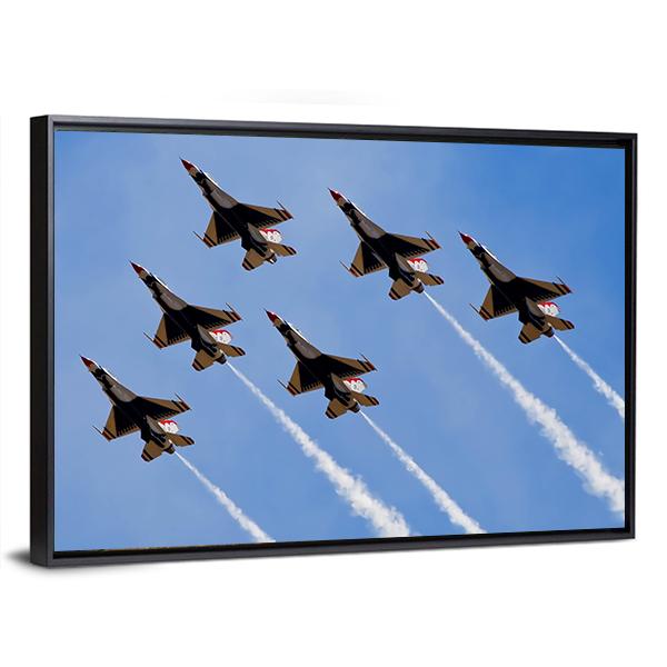 Smoke From Army Jets At Airshow Canvas Wall Art-3 Horizontal-Gallery Wrap-25" x 16"-Tiaracle