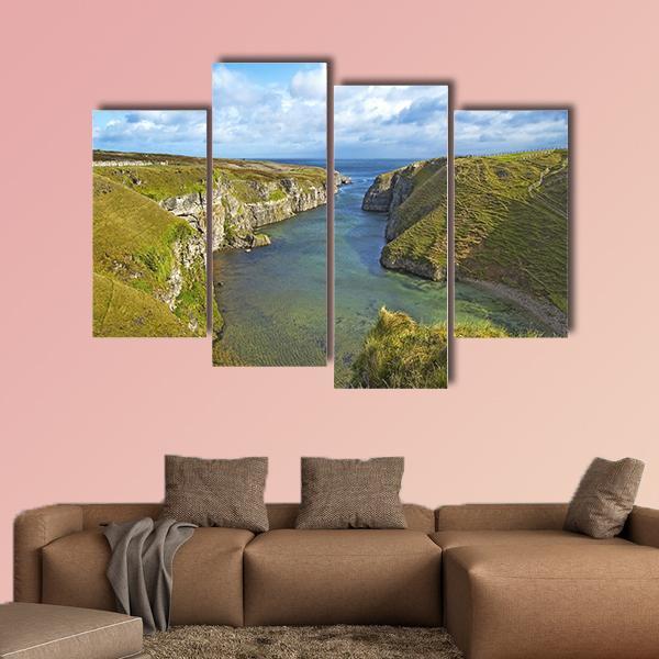 Smoo Cave Bay Landscape Canvas Wall Art-4 Pop-Gallery Wrap-50" x 32"-Tiaracle