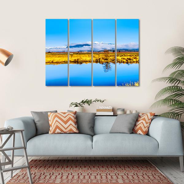 Smooth Surface Of Alouette River Canvas Wall Art-4 Horizontal-Gallery Wrap-34" x 24"-Tiaracle