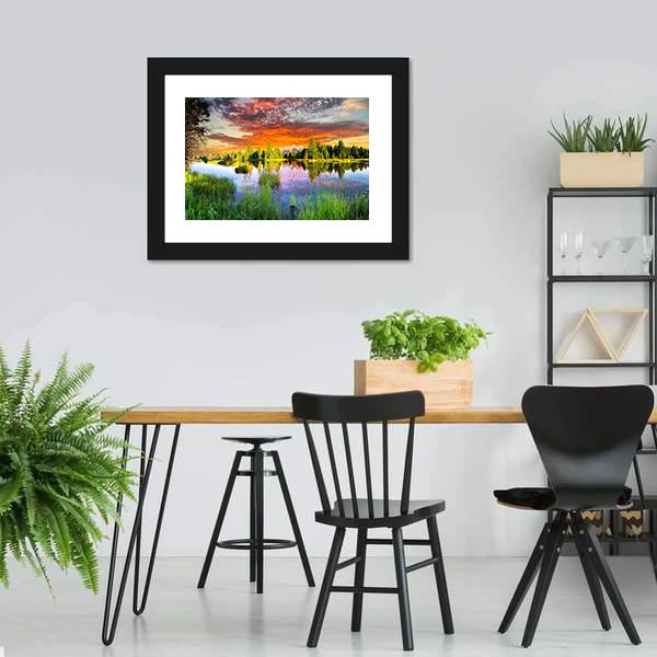 Snake River & Tetons Panoramic Canvas Wall Art-1 Piece-36" x 12"-Tiaracle