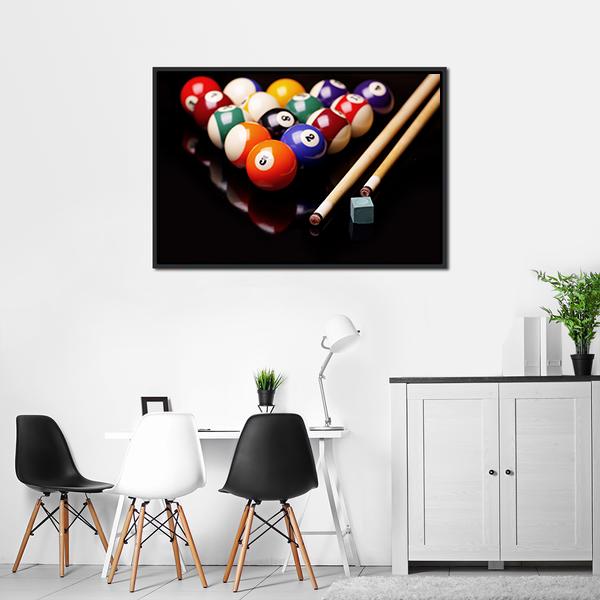 Snooker Equipment Canvas Wall Art-5 Horizontal-Gallery Wrap-22" x 12"-Tiaracle