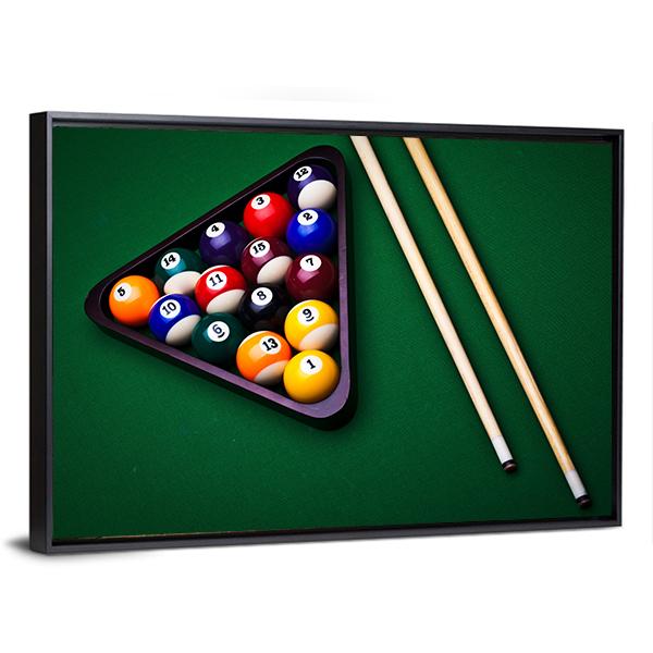 Snooker Table Canvas Wall Art-5 Horizontal-Gallery Wrap-22" x 12"-Tiaracle