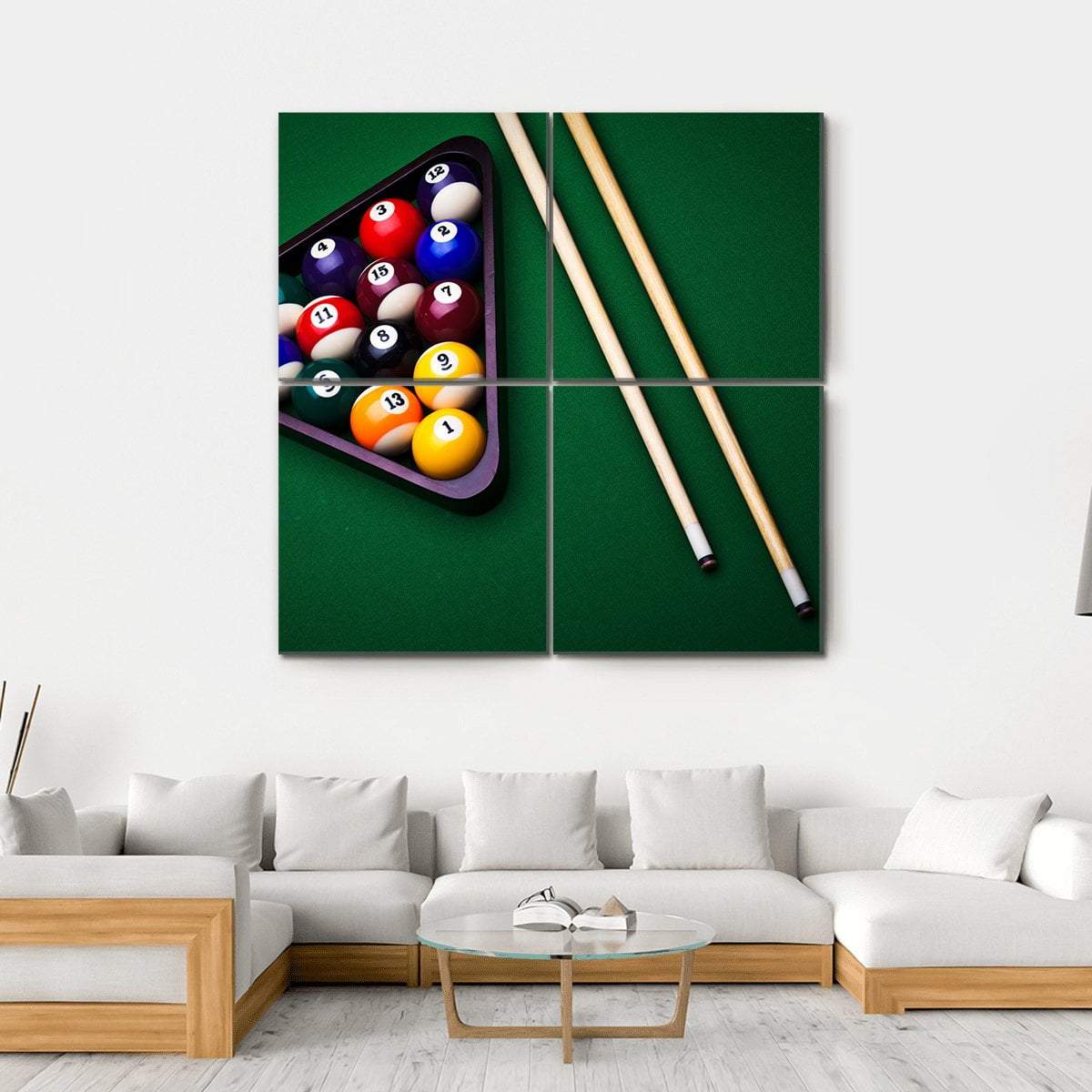 Snooker Table Canvas Wall Art-4 Square-Gallery Wrap-17" x 17"-Tiaracle