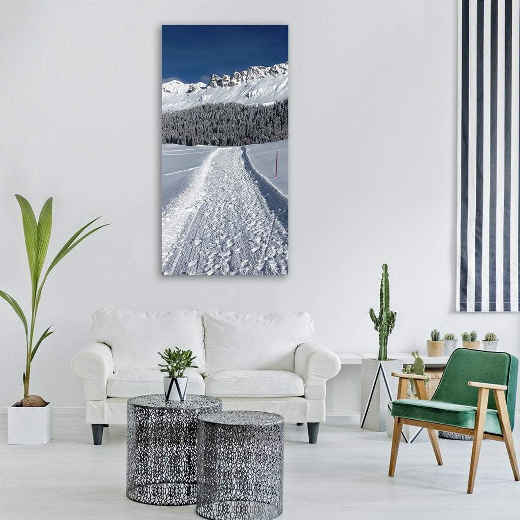 Snow Cold Landscape Vertical Canvas Wall Art-1 Vertical-Gallery Wrap-12" x 24"-Tiaracle