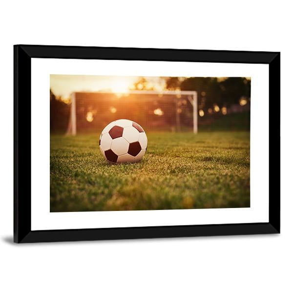 Soccer In Sunset Canvas Wall Art-3 Horizontal-Gallery Wrap-25" x 16"-Tiaracle
