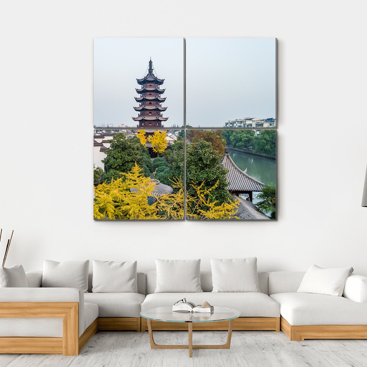 Songjiang Sijing Angola Tower Shanghai Canvas Wall Art-4 Square-Gallery Wrap-17" x 17"-Tiaracle