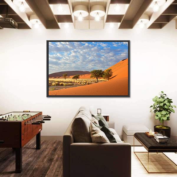 Sossusvlei Landscape In The Namibia Desert Canvas Wall Art-3 Horizontal-Gallery Wrap-25" x 16"-Tiaracle