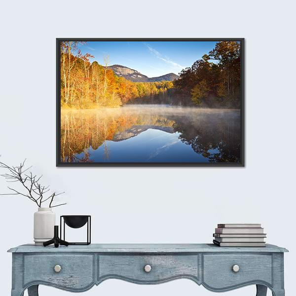 South Carolina Autumn Sunrise Canvas Wall Art-1 Piece-Floating Frame-24" x 16"-Tiaracle