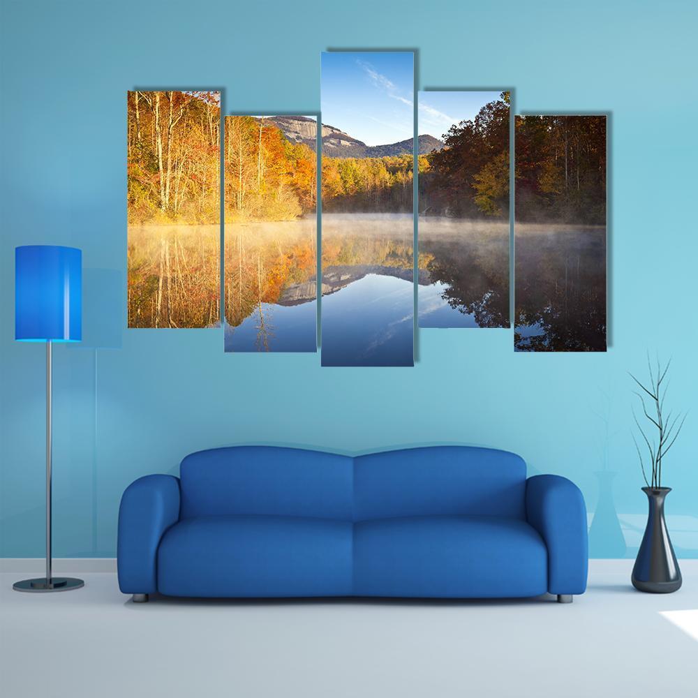South Carolina Autumn Sunrise Canvas Wall Art-5 Pop-Gallery Wrap-47" x 32"-Tiaracle