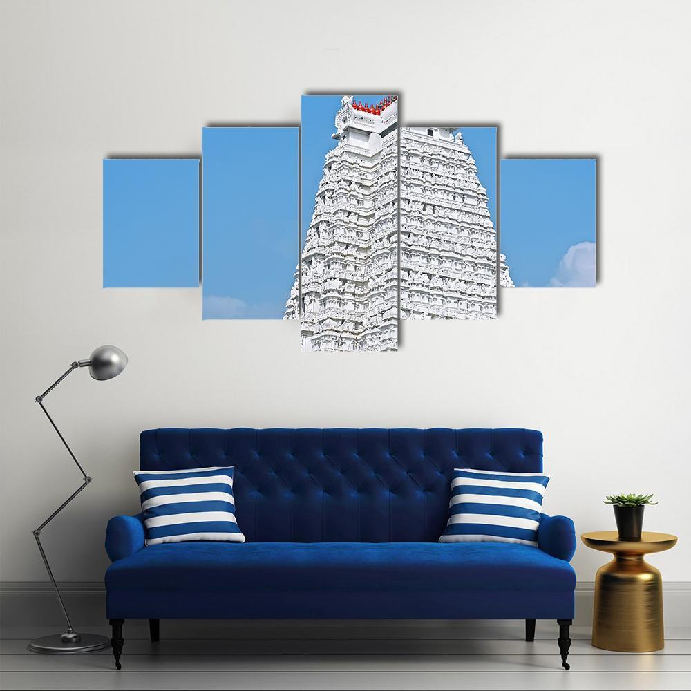 South Indian Temple Canvas Wall Art-5 Star-Gallery Wrap-62" x 32"-Tiaracle