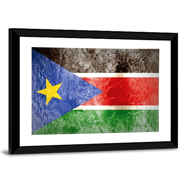 South Sudan Flag Panoramic Canvas Wall Art-1 Piece-36" x 12"-Tiaracle