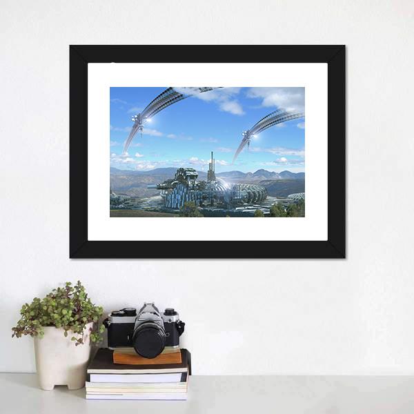 Space Elevators & Wheels Canvas Wall Art-1 Piece-Framed Print-20" x 16"-Tiaracle