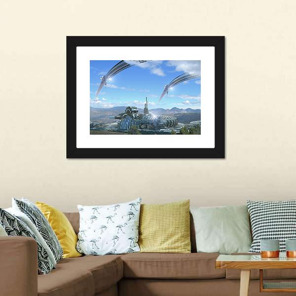 Space Elevators & Wheels Canvas Wall Art-3 Horizontal-Gallery Wrap-25" x 16"-Tiaracle