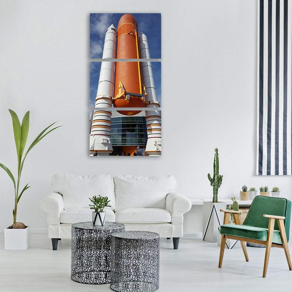 Space Shuttle Rocket Vertical Canvas Wall Art-3 Vertical-Gallery Wrap-12" x 25"-Tiaracle