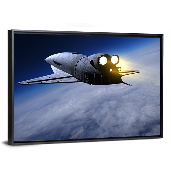 Space Transport On The Sky Canvas Wall Art-3 Horizontal-Gallery Wrap-25" x 16"-Tiaracle