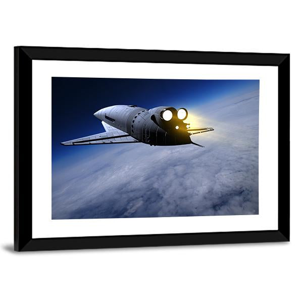 Space Transport On The Sky Canvas Wall Art-3 Horizontal-Gallery Wrap-25" x 16"-Tiaracle