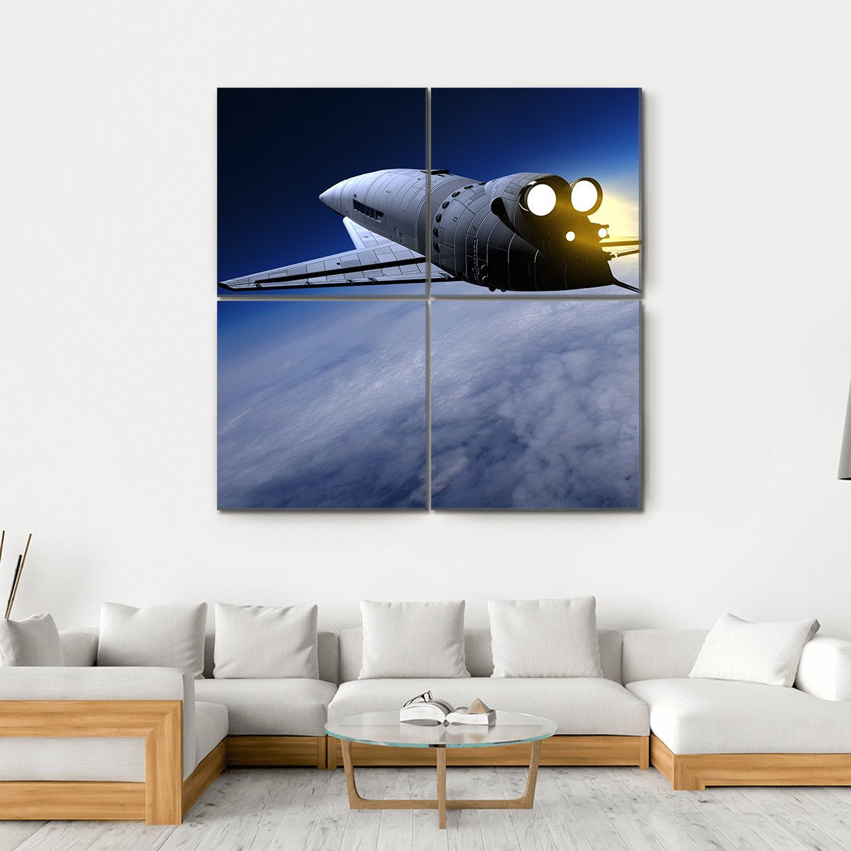 Space Transport On The Sky Canvas Wall Art-4 Square-Gallery Wrap-17" x 17"-Tiaracle