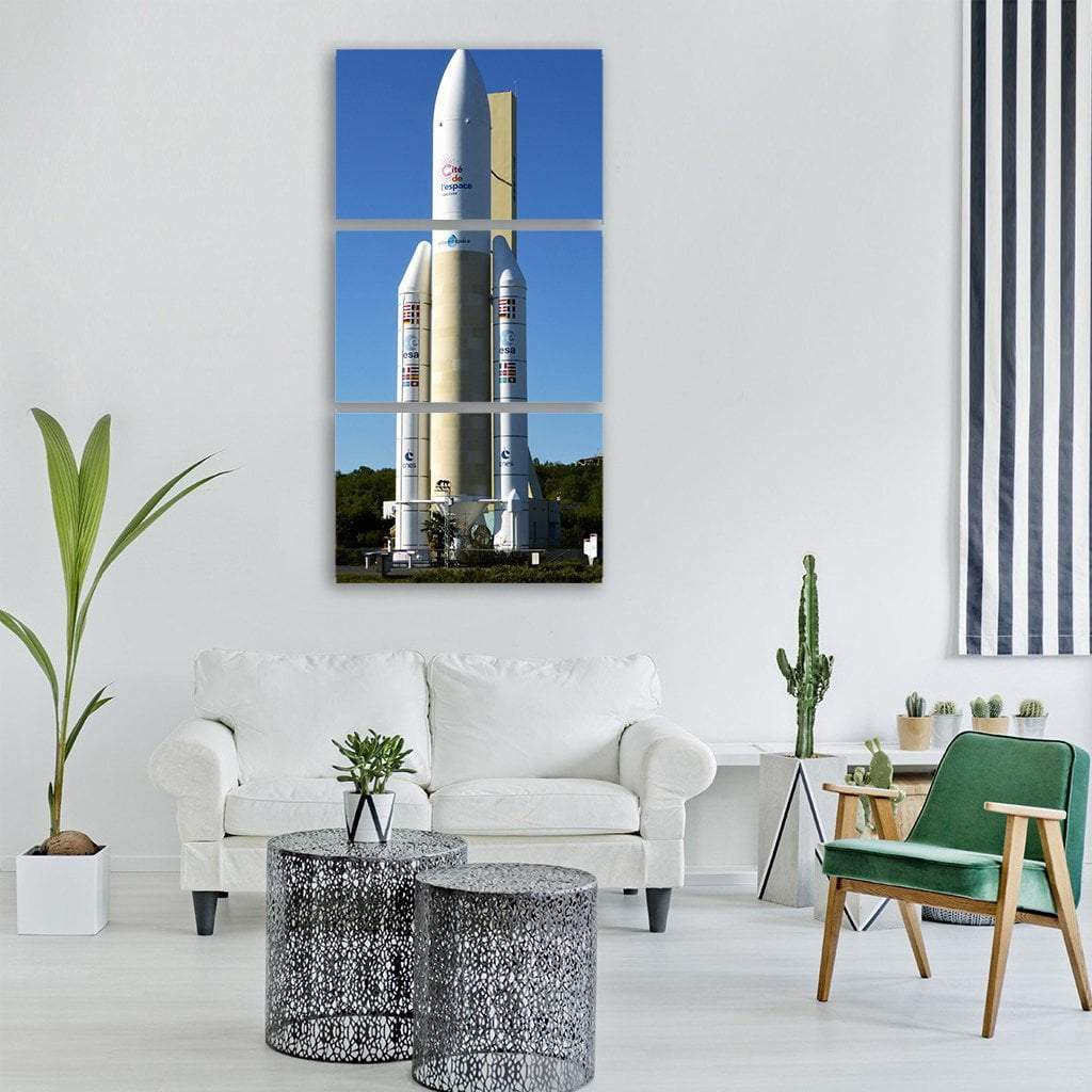 Spacecraft Rocket Vertical Canvas Wall Art-3 Vertical-Gallery Wrap-12" x 25"-Tiaracle
