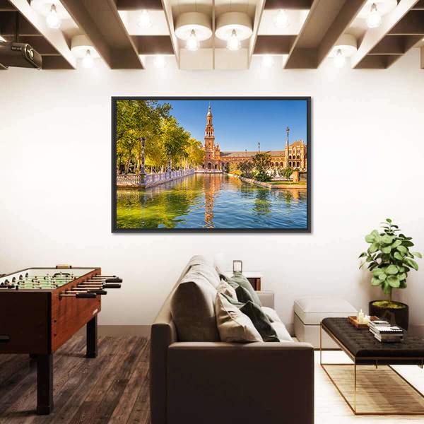 Spain At Spanish Square Canvas Wall Art-3 Horizontal-Gallery Wrap-25" x 16"-Tiaracle