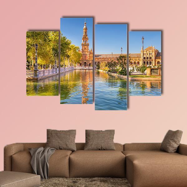 Spain At Spanish Square Canvas Wall Art-4 Pop-Gallery Wrap-50" x 32"-Tiaracle