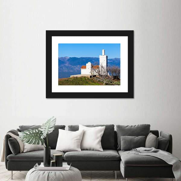 Spanish Mosque In Chefchaouen Morocco Canvas Wall Art-3 Horizontal-Gallery Wrap-25" x 16"-Tiaracle