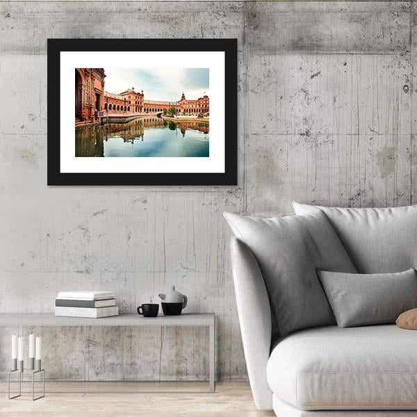 Spanish Square In Sevilla Canvas Wall Art-3 Horizontal-Gallery Wrap-25" x 16"-Tiaracle