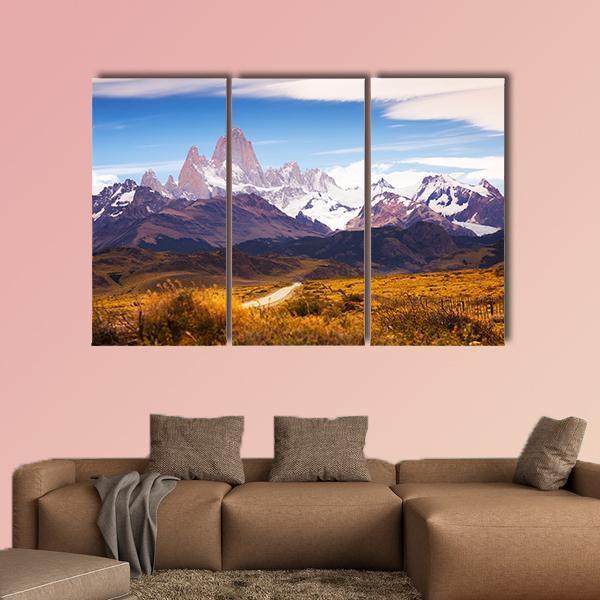 Spectacular View On Fitz Roy Mount Canvas Wall Art-3 Horizontal-Gallery Wrap-37" x 24"-Tiaracle