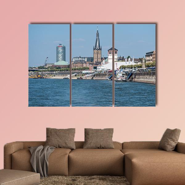 Spectecular View On The Rhine Promenade Canvas Wall Art-3 Horizontal-Gallery Wrap-25" x 16"-Tiaracle