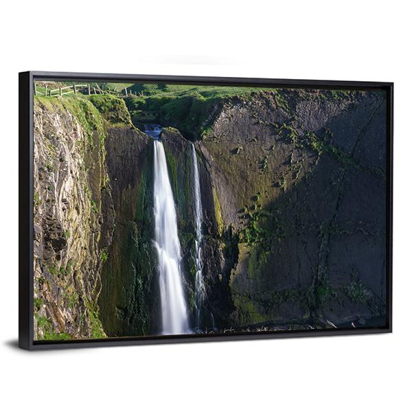 Spekes Mill Mouth Waterfall Canvas Wall Art-3 Horizontal-Gallery Wrap-25" x 16"-Tiaracle